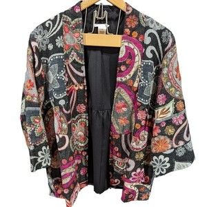 Soft Surroundings 100% Wool Embroidered Jacket Size Medium